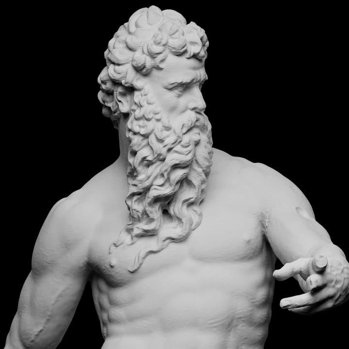 Neptune and Triton by Bernini | God of the Sea | Baroque Masterpiece | 12k Resin or Marble composite PLA