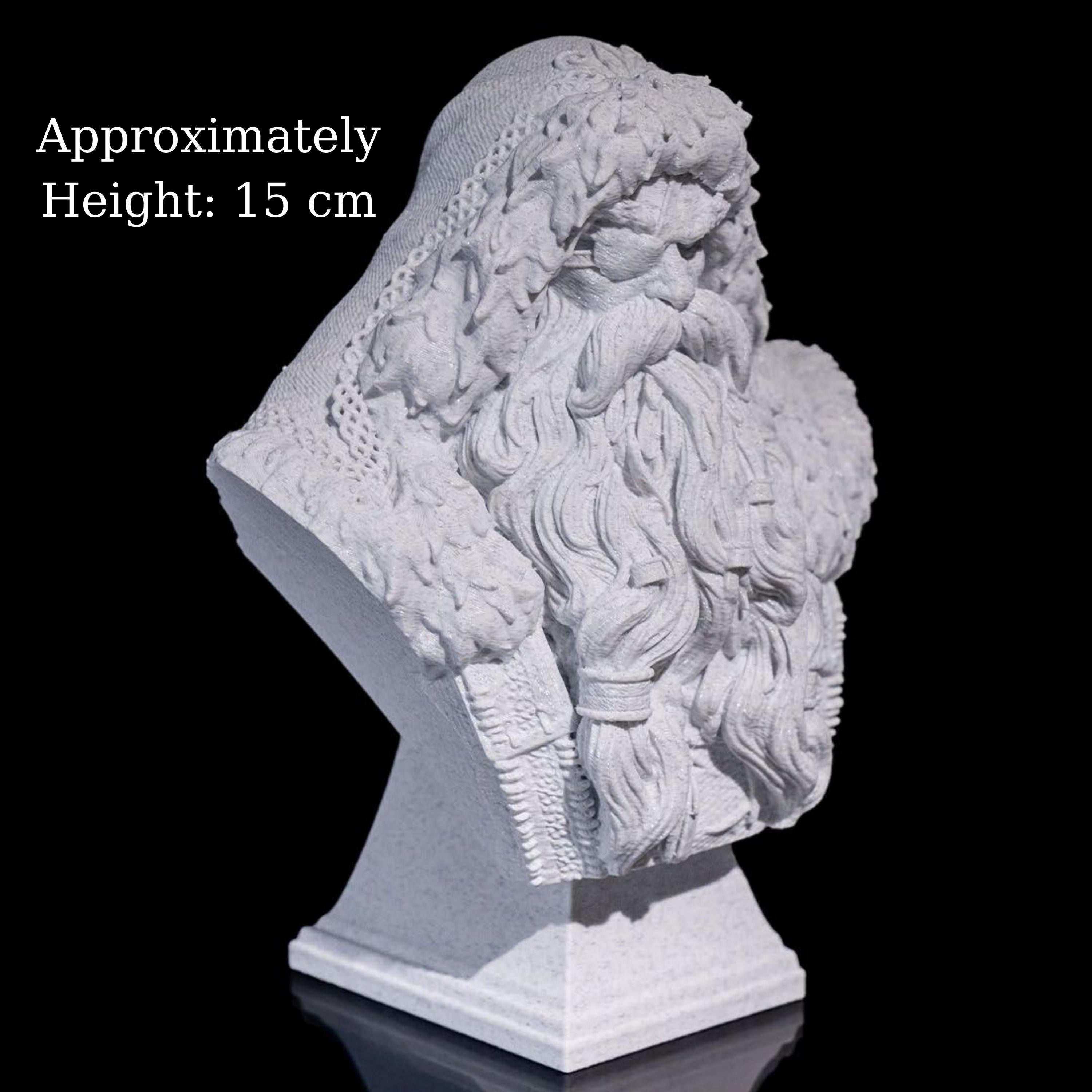 3D Printed Nordic Santa Bust: PLA Holiday Sculpture (STLFLIX Design)