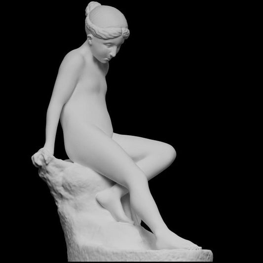 Young Nymph Entering the Water Statue | Falconet | Rococo Art | 12k Resin or Marble composite PLA