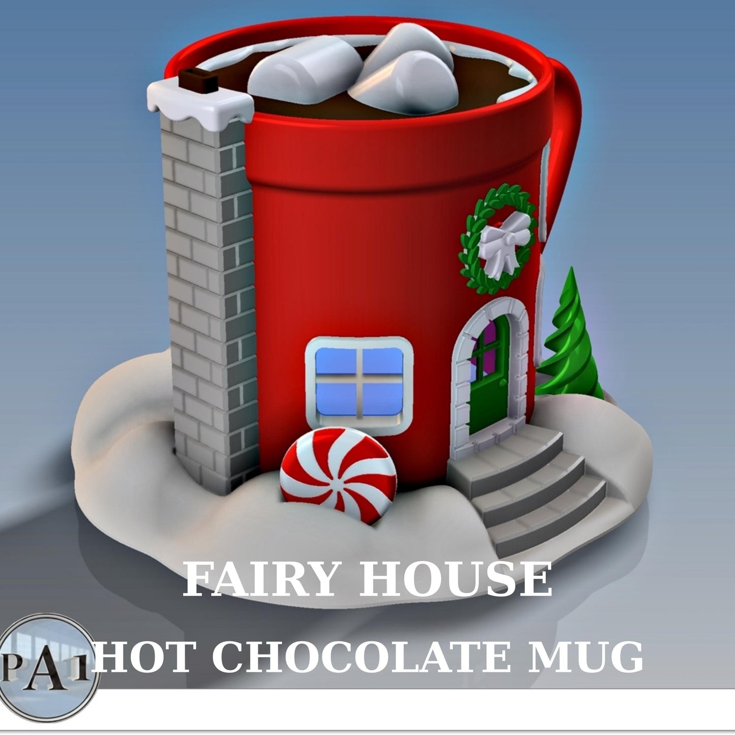 Fairy House Hot Chocolate Mug | Christmas Cocoa Cup 3D Print | Holiday Decor