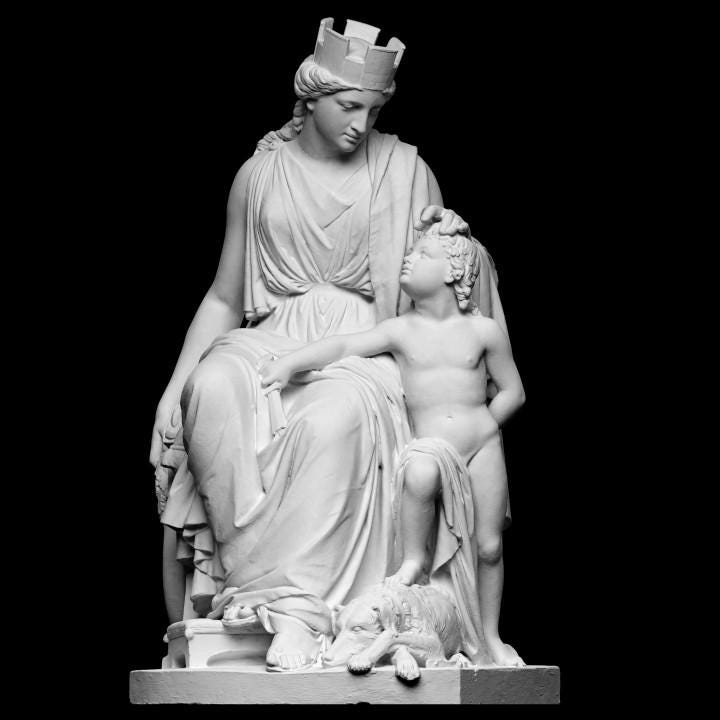 Hibernia and Brian Boru Statue | Irish Mythology & History | Celtic Art | 12k Resin or Marble composite PLA