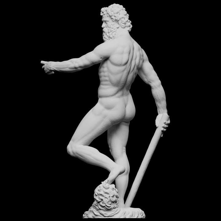 Neptune and Triton by Bernini | God of the Sea | Baroque Masterpiece | 12k Resin or Marble composite PLA