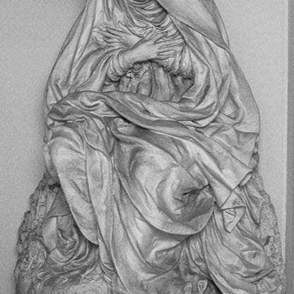 Seated Virgin Mary Statue | Mater Dolorosa (Sorrowful Mother) | Christian Art | 12k Resin or Marble composite PLA