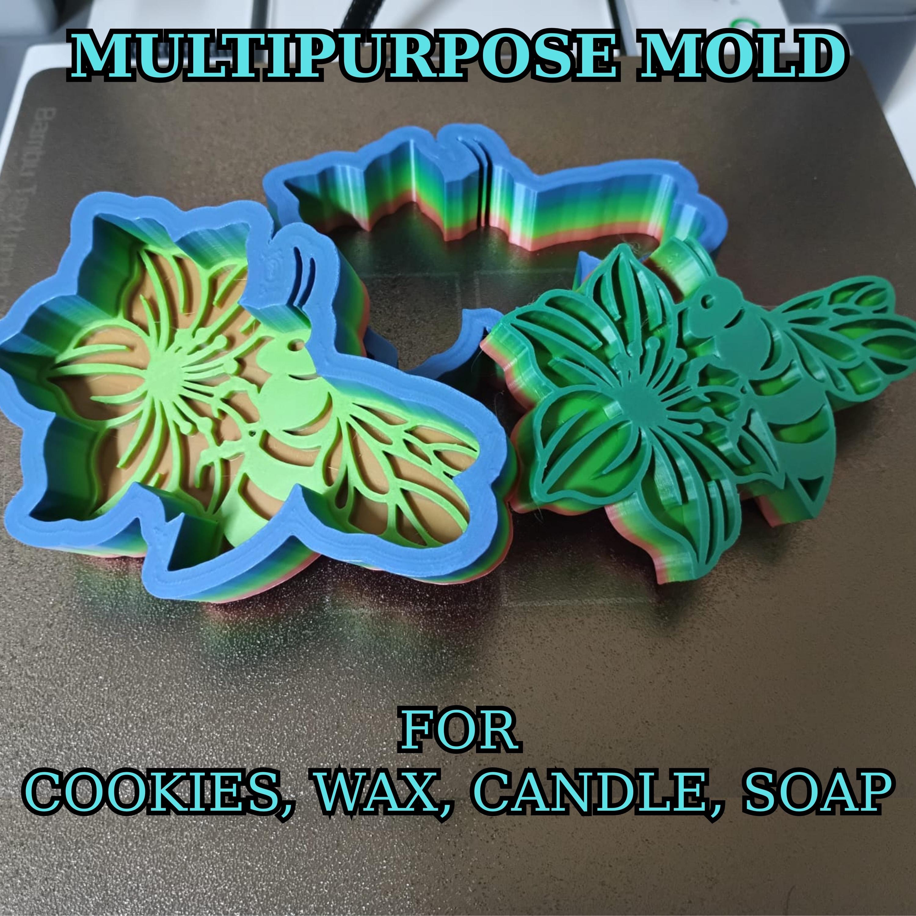 Bee Cookie Cutter Set: 3D Printed Honeycomb Baking Molds