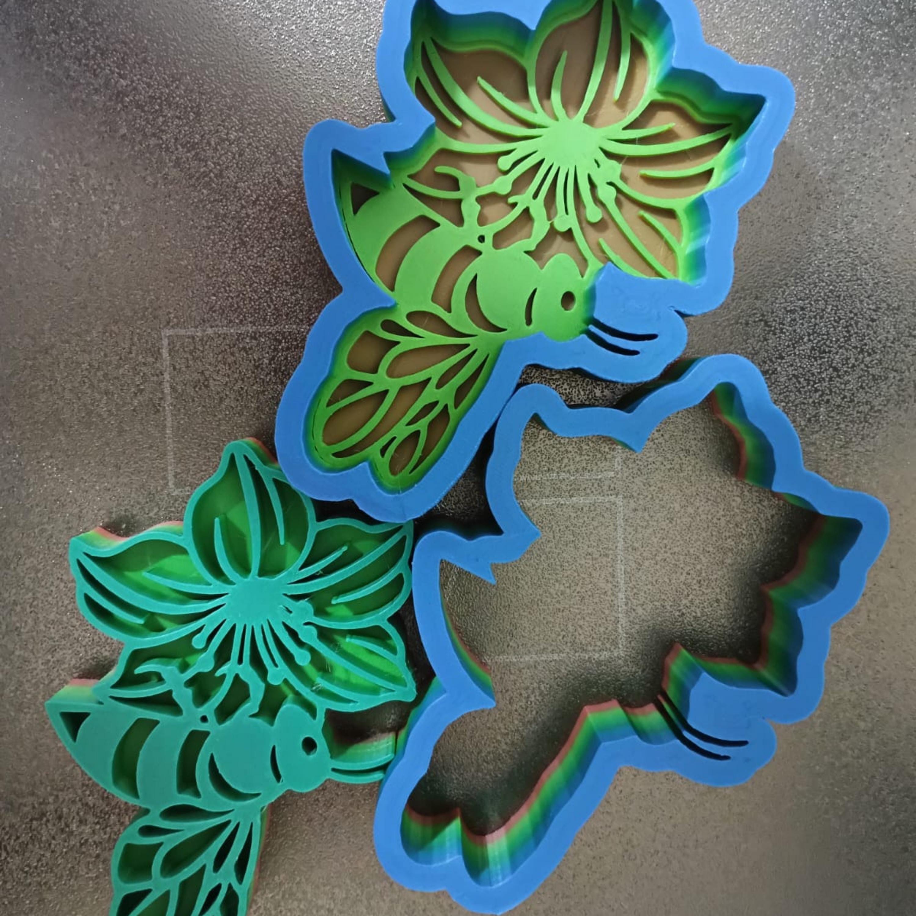 Bee Cookie Cutter Set: 3D Printed Honeycomb Baking Molds