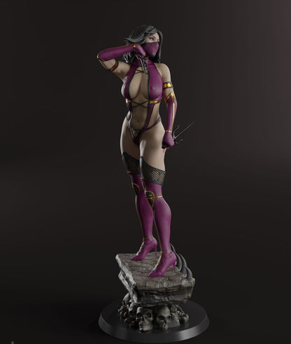 Mileena Figure | 12K High-Detail | Hand-Painted or Unpainted | Multiple Sizes