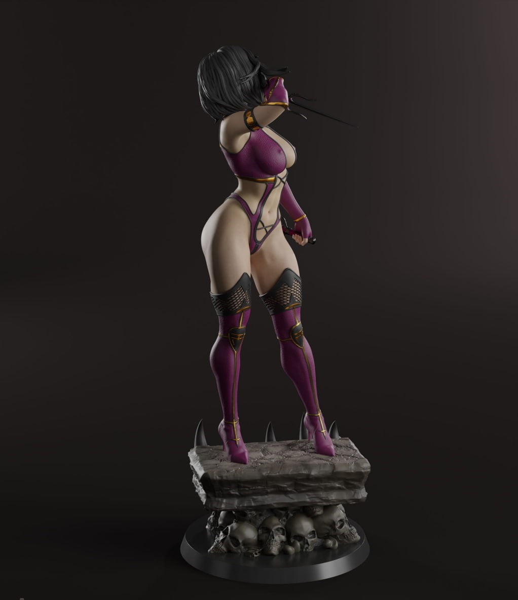 Mileena Figure | 12K High-Detail | Hand-Painted or Unpainted | Multiple Sizes