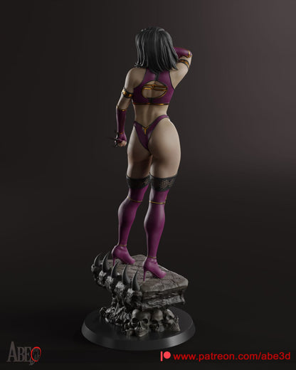 Mileena Figure | 12K High-Detail | Hand-Painted or Unpainted | Multiple Sizes