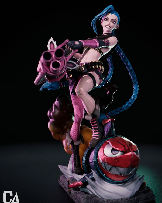 1-12 Jinx Resin Figure-12k Quality- Unpainted For League Of Legends Fans