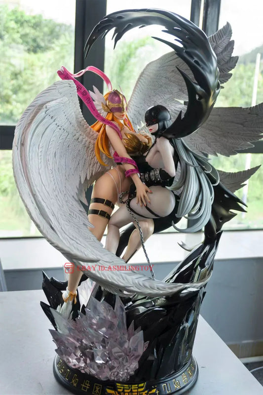 Angewomon e LadyDevimon - Stampa in resina 3D 12k con diamanti -- 15 cm -...