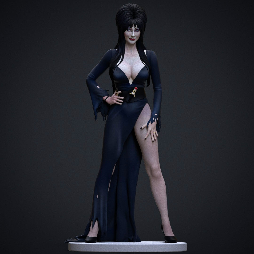 Figurine en résine Elvira - Statue ultra détaillée 12K - 20 cm - Peinte à la ...