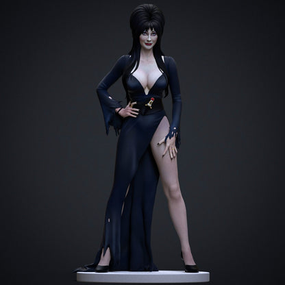 Figurine en résine Elvira - Statue ultra détaillée 12K - 20 cm - Peinte à la ...
