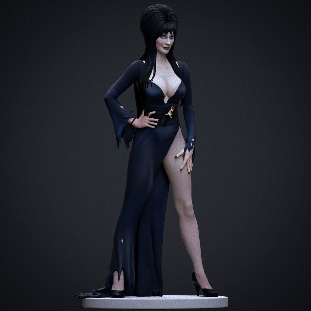 Figurine en résine Elvira - Statue ultra détaillée 12K - 20 cm - Peinte à la ...