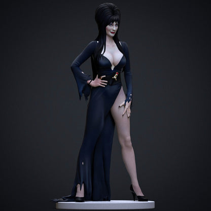 Figurine en résine Elvira - Statue ultra détaillée 12K - 20 cm - Peinte à la ...